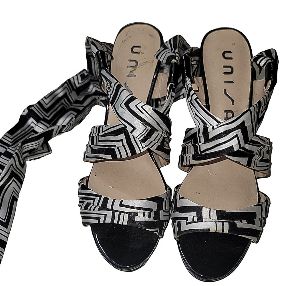 Unisa Satin Strap Heels Straps Heels Tie Around Ankle/Leg Size 6M 4.25" Heels